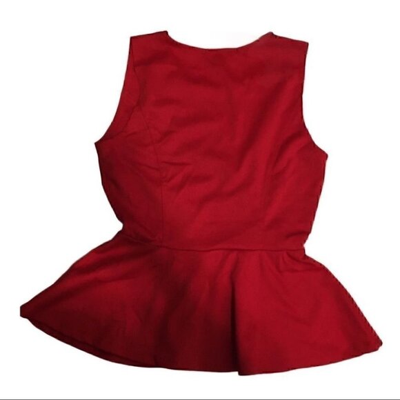 Red peplum  top - Picture 2 of 3